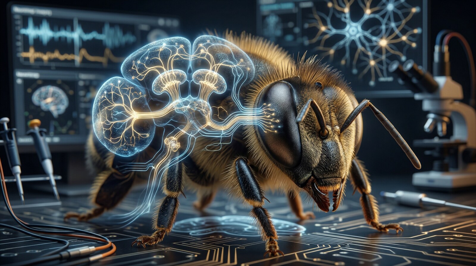 Imagem do projeto Bases neurais e cognitivas do processamento visual central no cérebro da abelha Apis mellifera